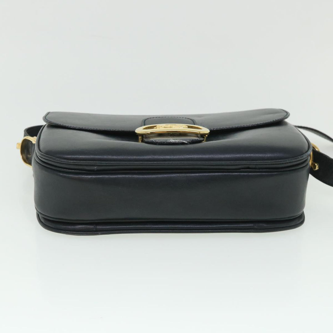 Celine Shoulder Bag Leather Black Auth 54184