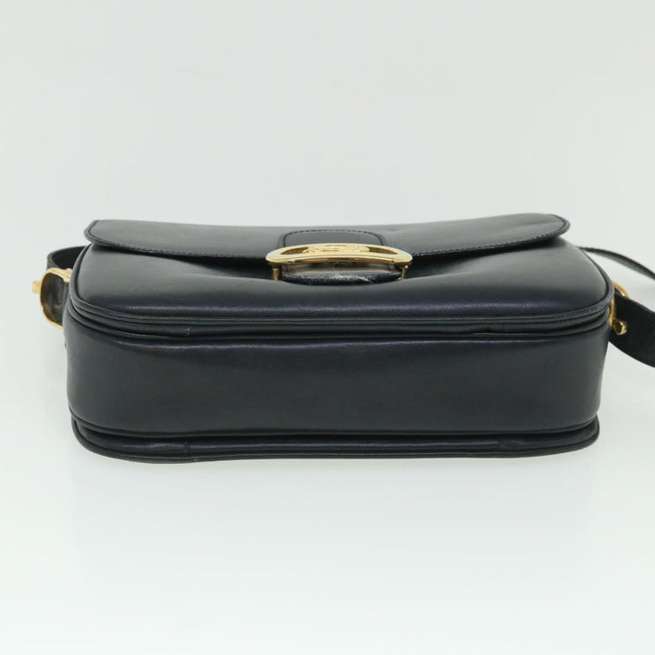 Celine Shoulder Bag Leather Black Auth 54184