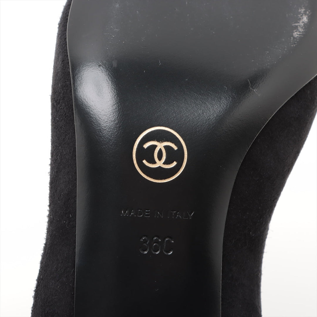 Top Quality Chanel Coco Short Boots 36  Black G35000 Line Stone