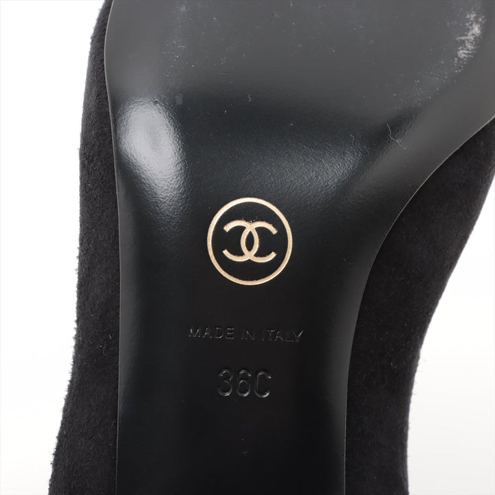 Top Quality Chanel Coco Short Boots 36  Black G35000 Line Stone