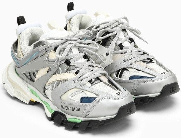 TRACK GREY/BLUE/GREEN MESH AND NYLON TRAINER