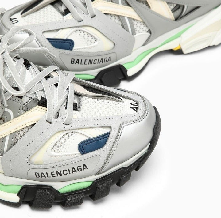TRACK GREY/BLUE/GREEN MESH AND NYLON TRAINER