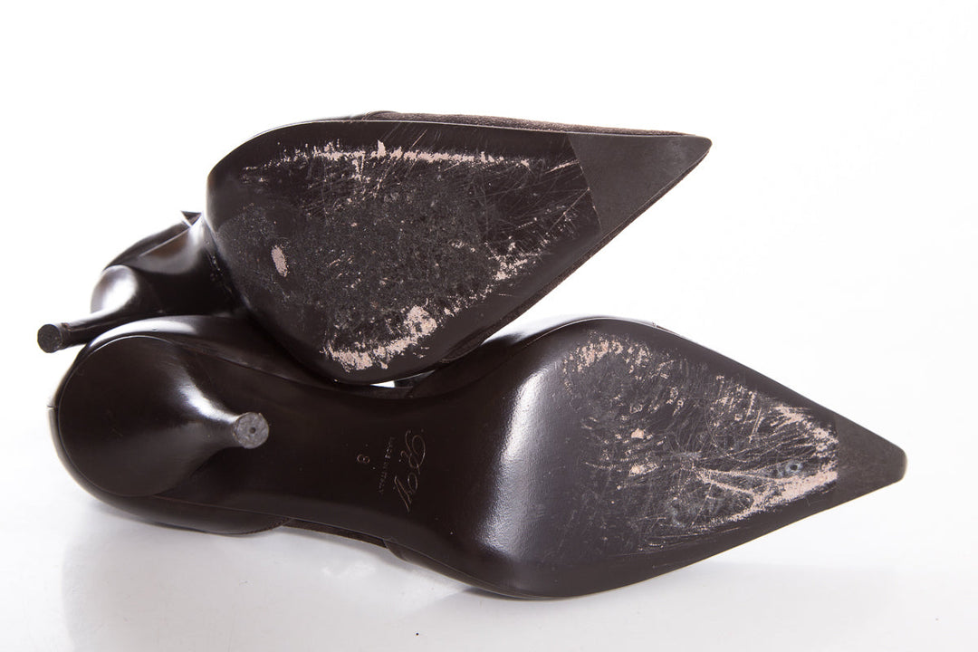 Roger Vivier Brown Suede Leather Heels SZ 8