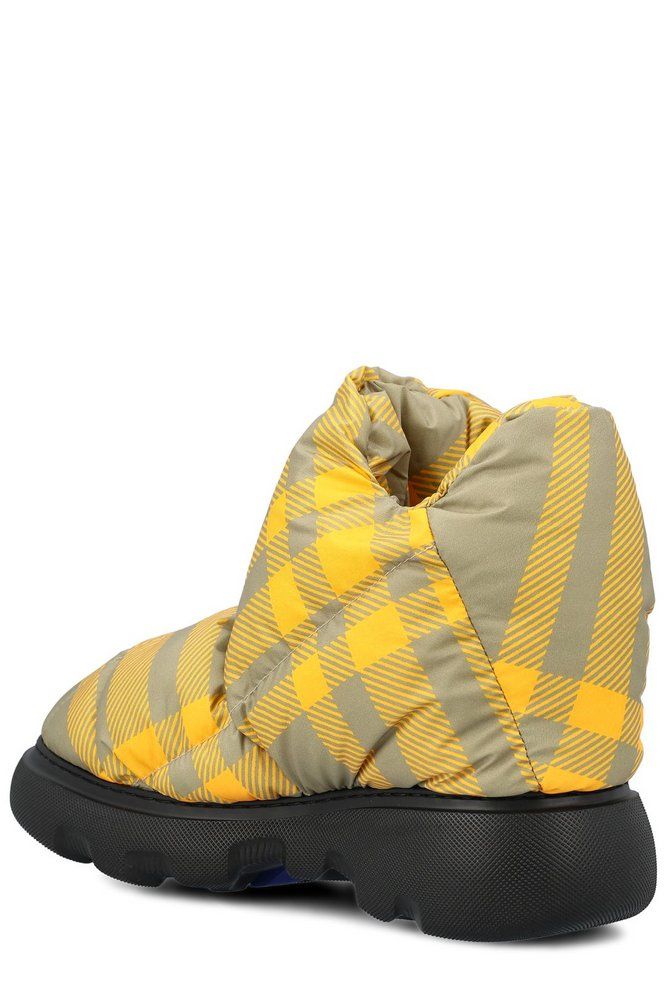 Burberry Check Pillow Padded Ankle Boots Neutrals