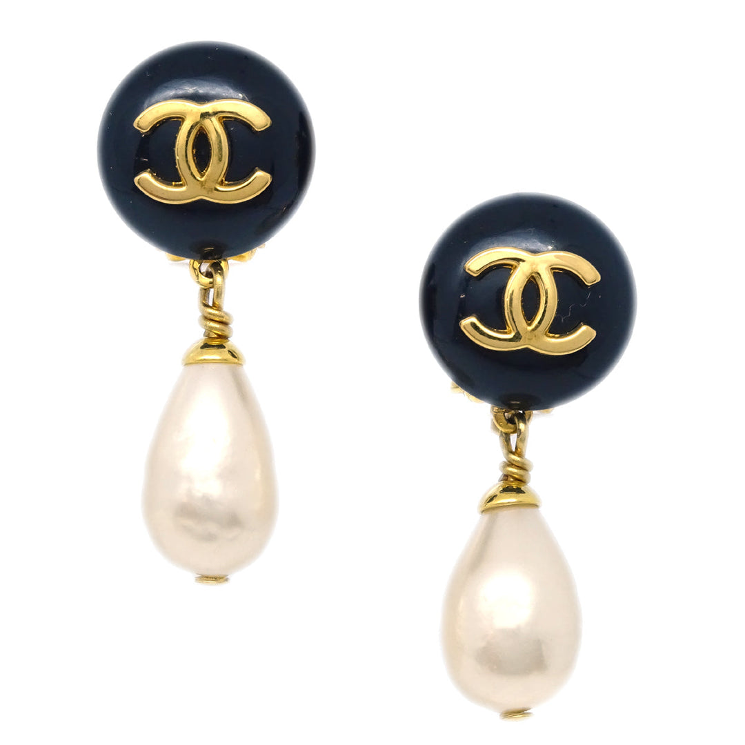 Top Quality Chanel Dangle Earrings Clip-On Gold 96P
