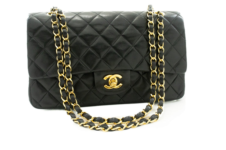 Top Quality Chanel Classic Double New 10" Chain Shoulder Bag Black Lambskin