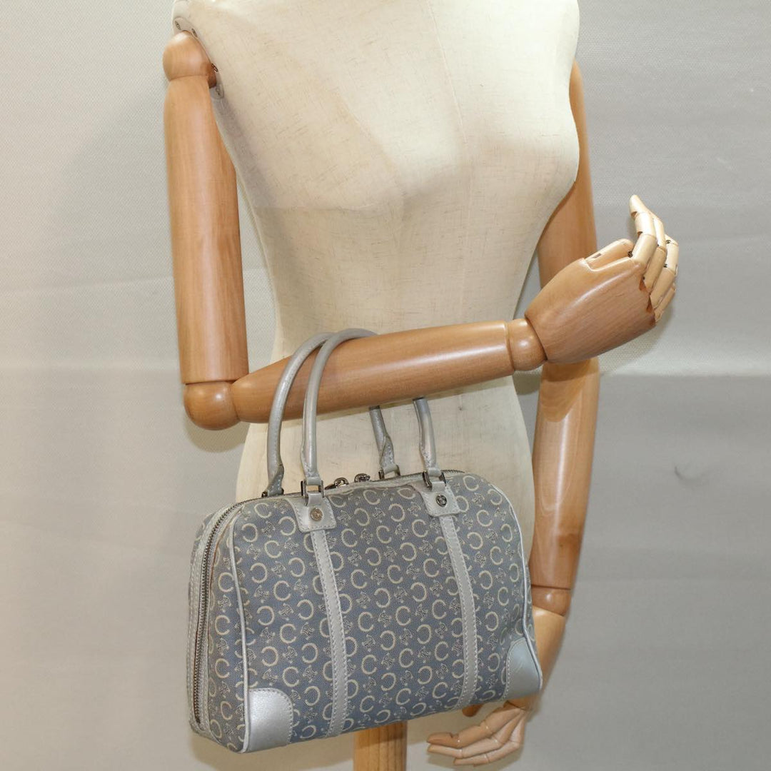 Celine C Macadam Canvas Hand Bag Light Blue  54505