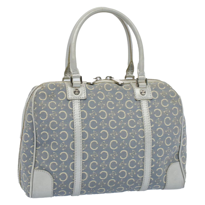 Celine C Macadam Canvas Hand Bag Light Blue  54505