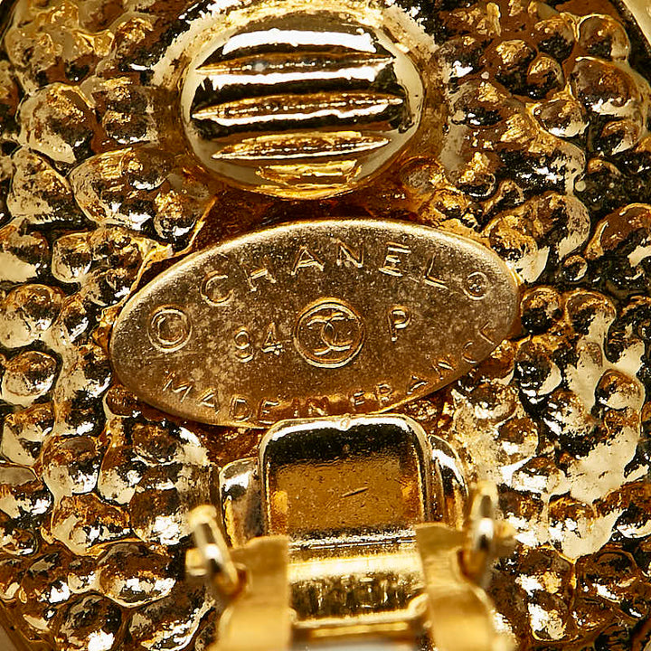 Top Quality Chanel Vintage Cocomark Oval Earring Gold  Ladies Chanel