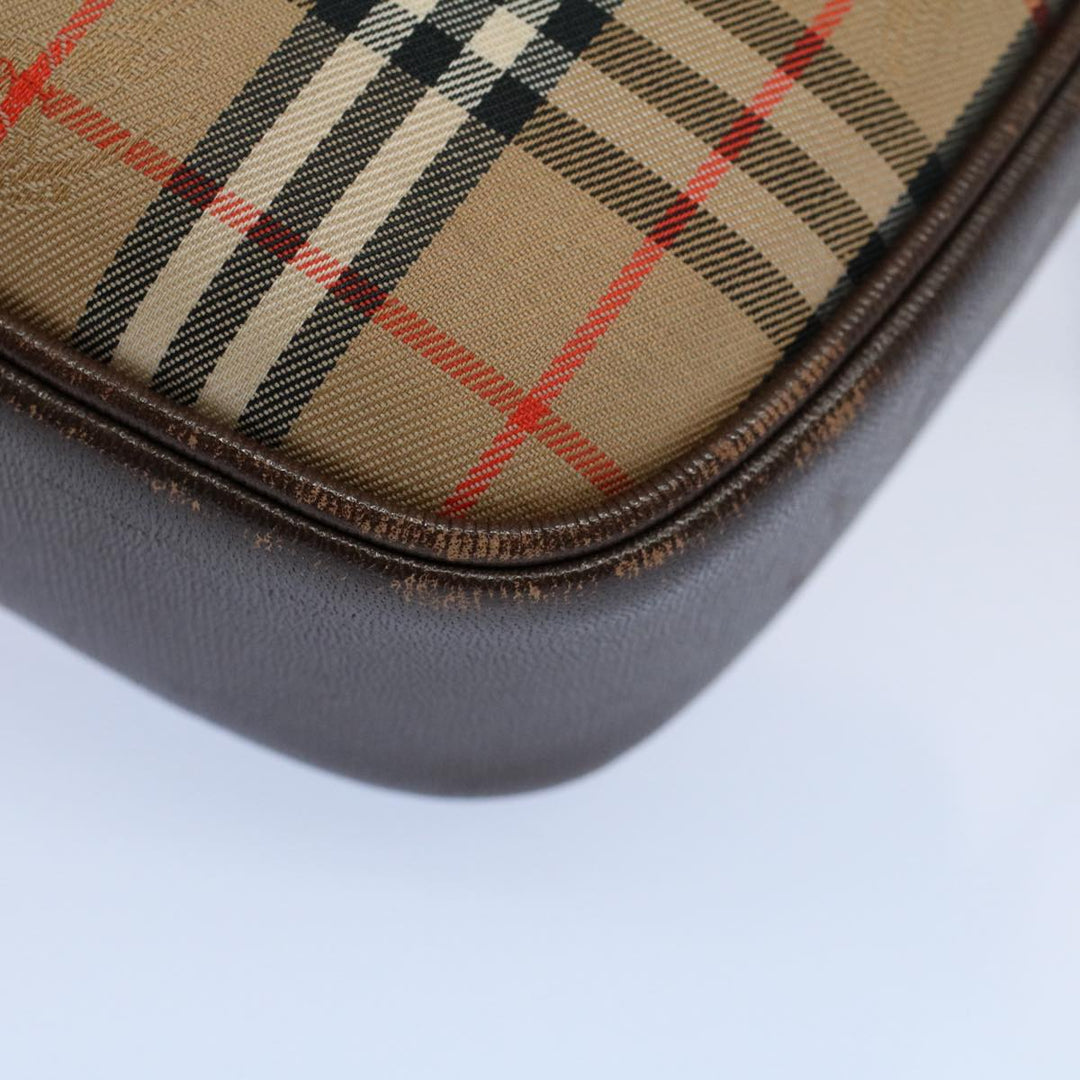BURBERRYSs Nova Check Shoulder Bag Nylon Canvas Beige Auth 54680