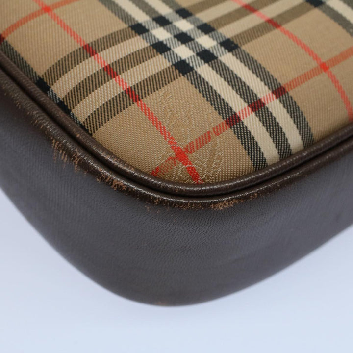 BURBERRYSs Nova Check Shoulder Bag Nylon Canvas Beige Auth 54680