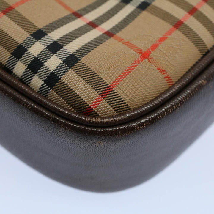 BURBERRYSs Nova Check Shoulder Bag Nylon Canvas Beige Auth 54680