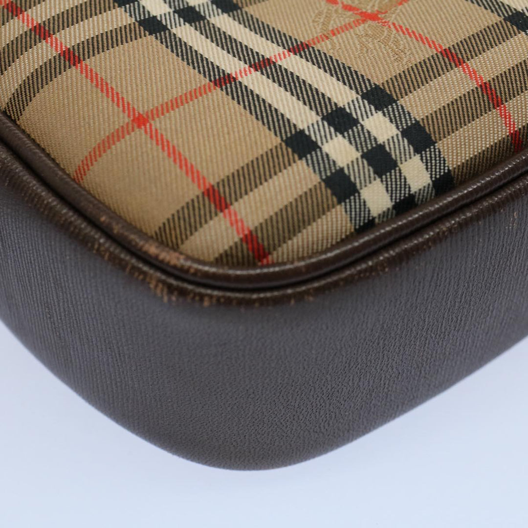 BURBERRYSs Nova Check Shoulder Bag Nylon Canvas Beige Auth 54680