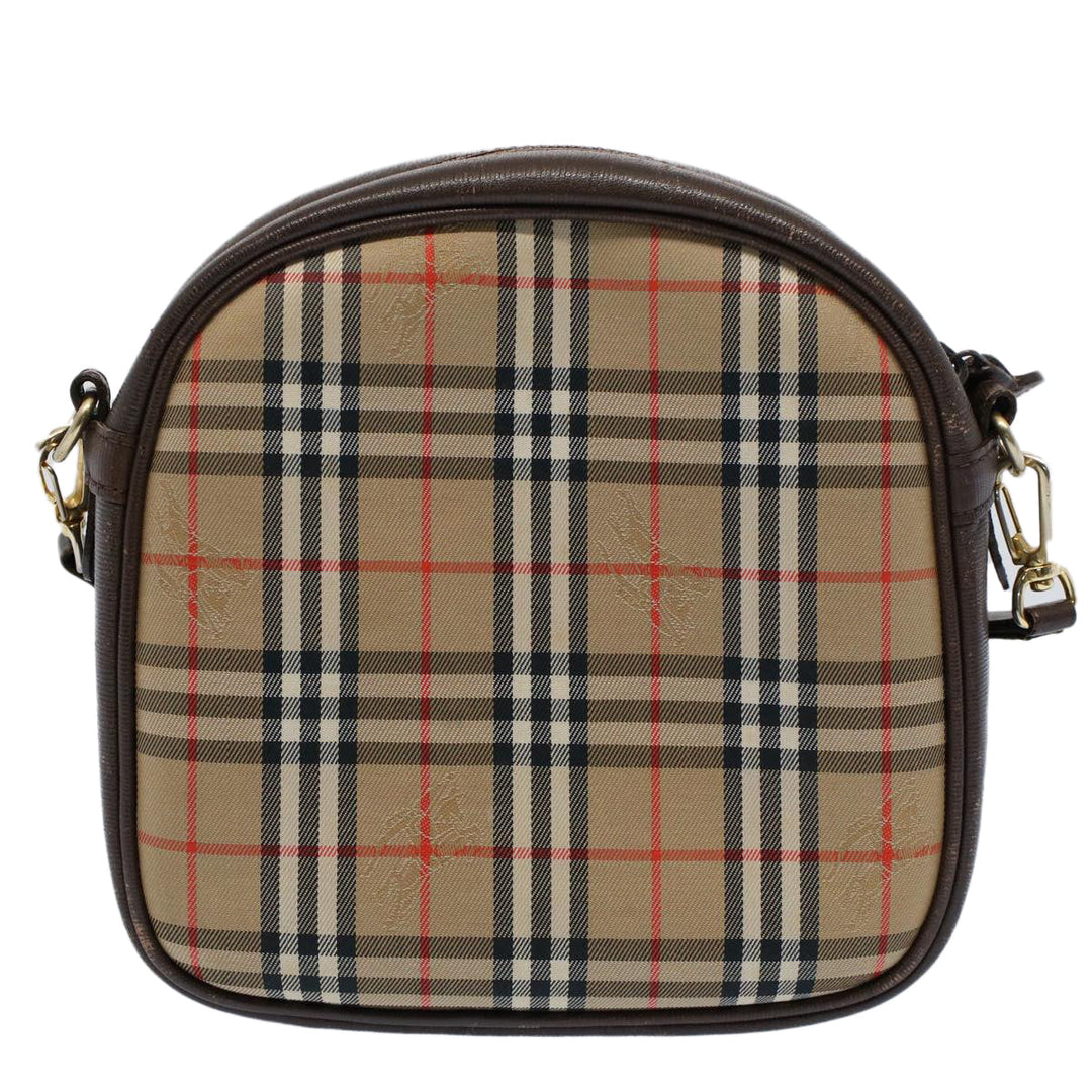 BURBERRYSs Nova Check Shoulder Bag Nylon Canvas Beige Auth 54680