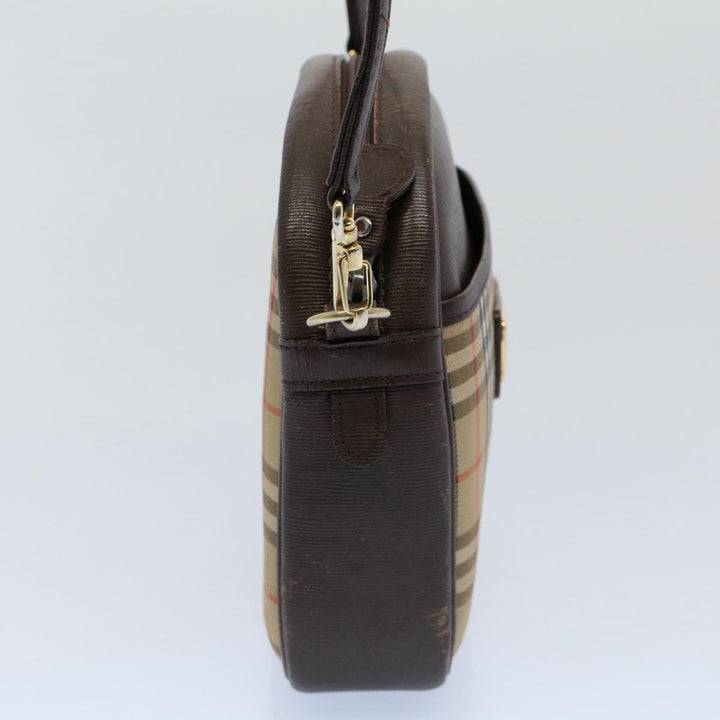 BURBERRYSs Nova Check Shoulder Bag Nylon Canvas Beige Auth 54680