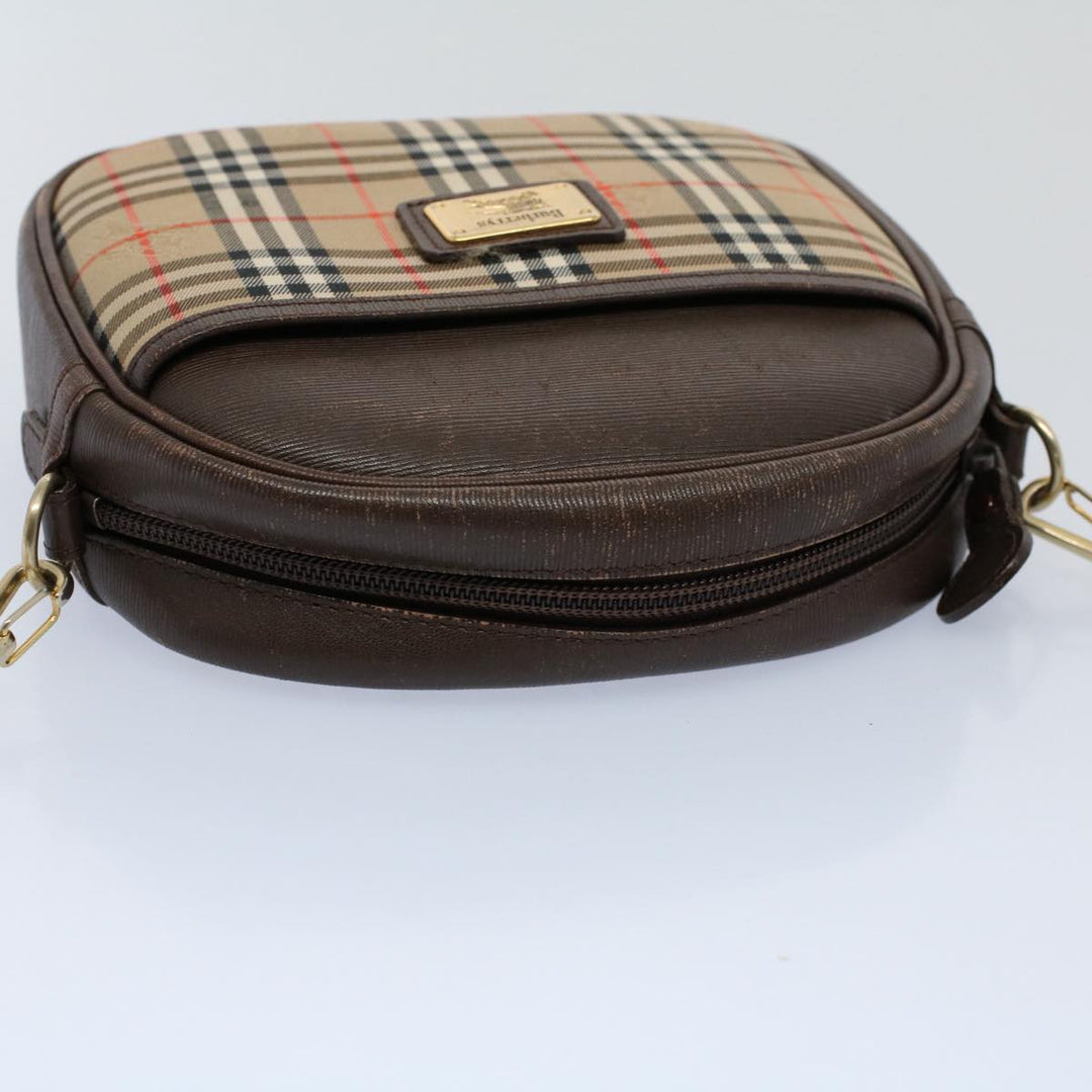 BURBERRYSs Nova Check Shoulder Bag Nylon Canvas Beige Auth 54680