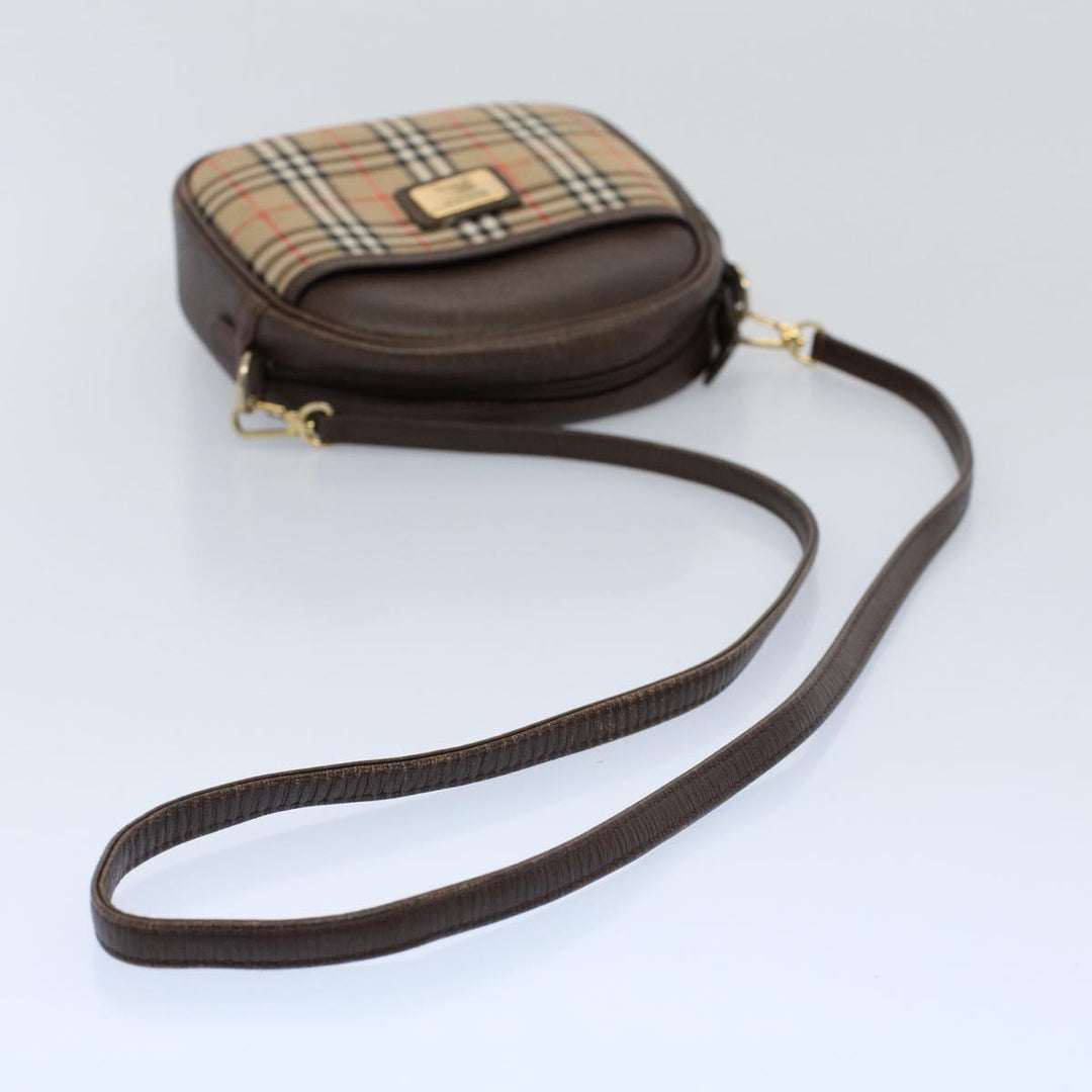BURBERRYSs Nova Check Shoulder Bag Nylon Canvas Beige Auth 54680