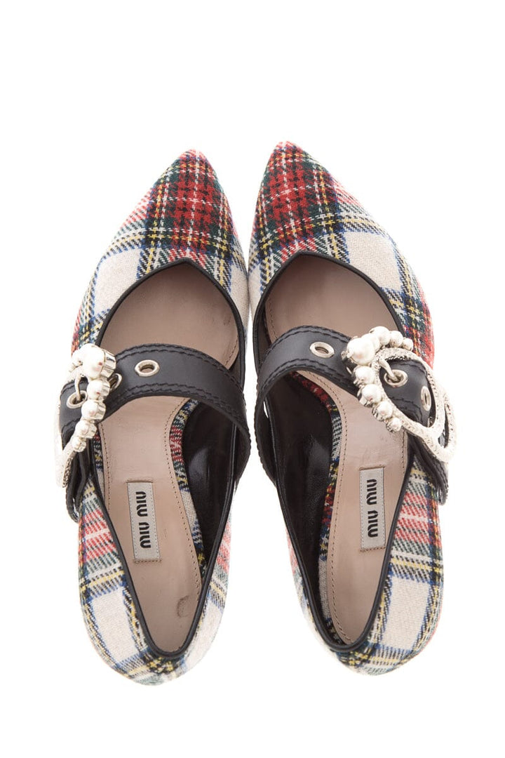 Miu Miu Plaid Kitten Heels SZ 39.5