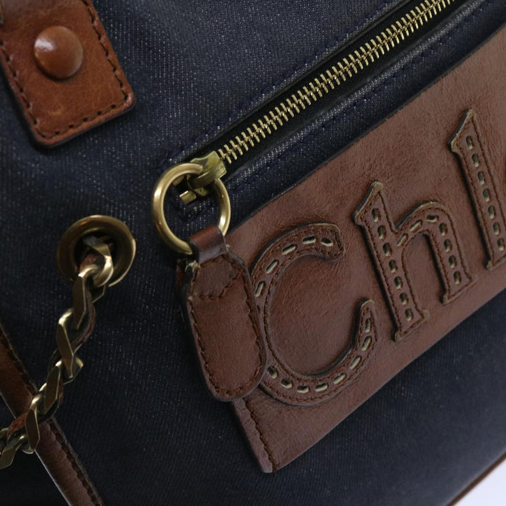 Chloe Harley Hand Bag Denim Navy 54745