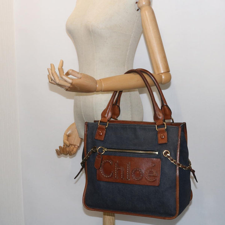 Chloe Harley Hand Bag Denim Navy 54745