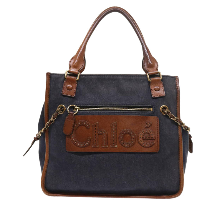 Chloe Harley Hand Bag Denim Navy 54745
