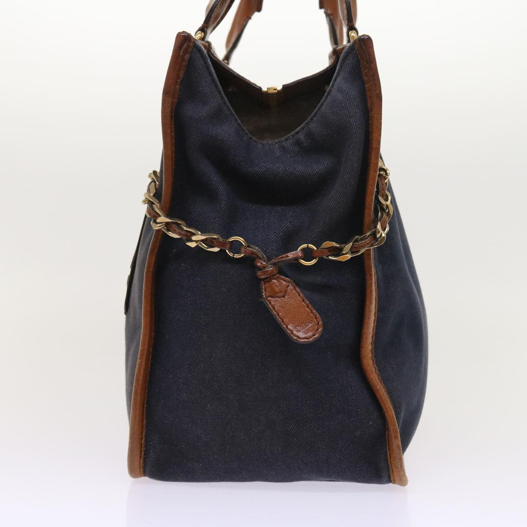 Chloe Harley Hand Bag Denim Navy 54745