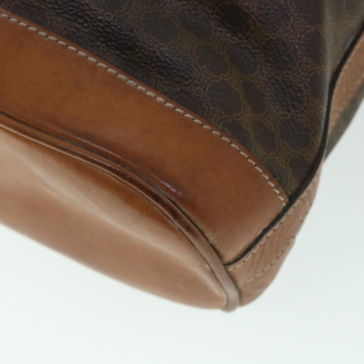 Celine Macadam Canvas Shoulder Bag PVC Leather Brown  54786