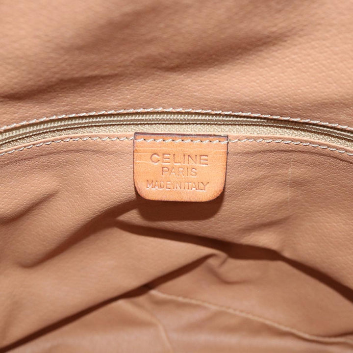 Celine Macadam Canvas Shoulder Bag PVC Leather Brown  54786