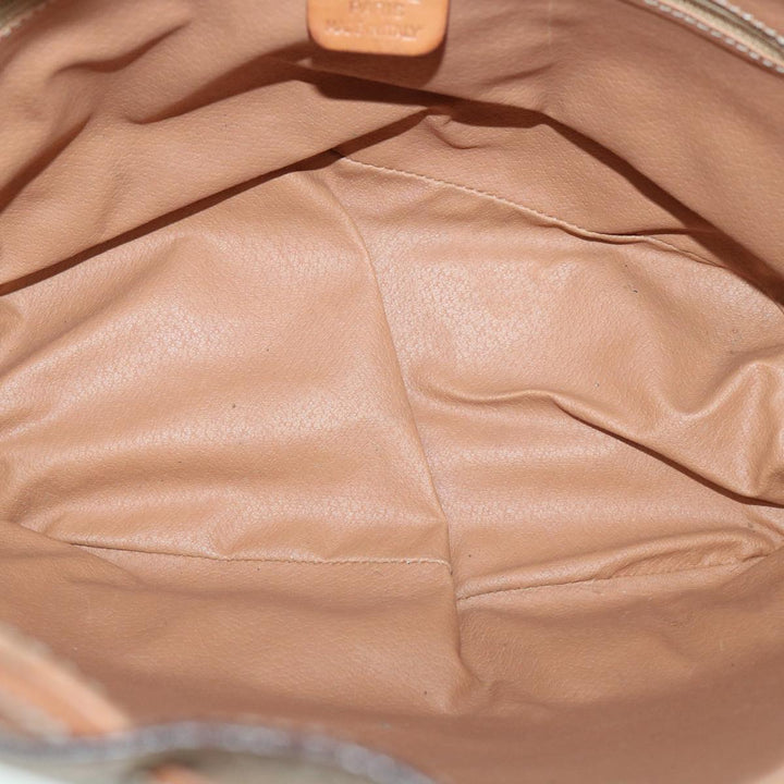 Celine Macadam Canvas Shoulder Bag PVC Leather Brown  54786