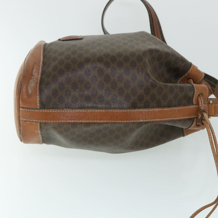 Celine Macadam Canvas Shoulder Bag PVC Leather Brown  54786