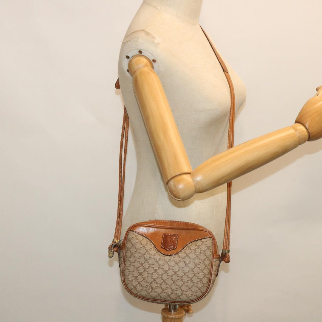 Celine Macadam Canvas Shoulder Bag Beige  54801