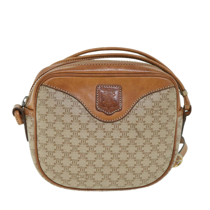 Celine Macadam Canvas Shoulder Bag Beige  54801