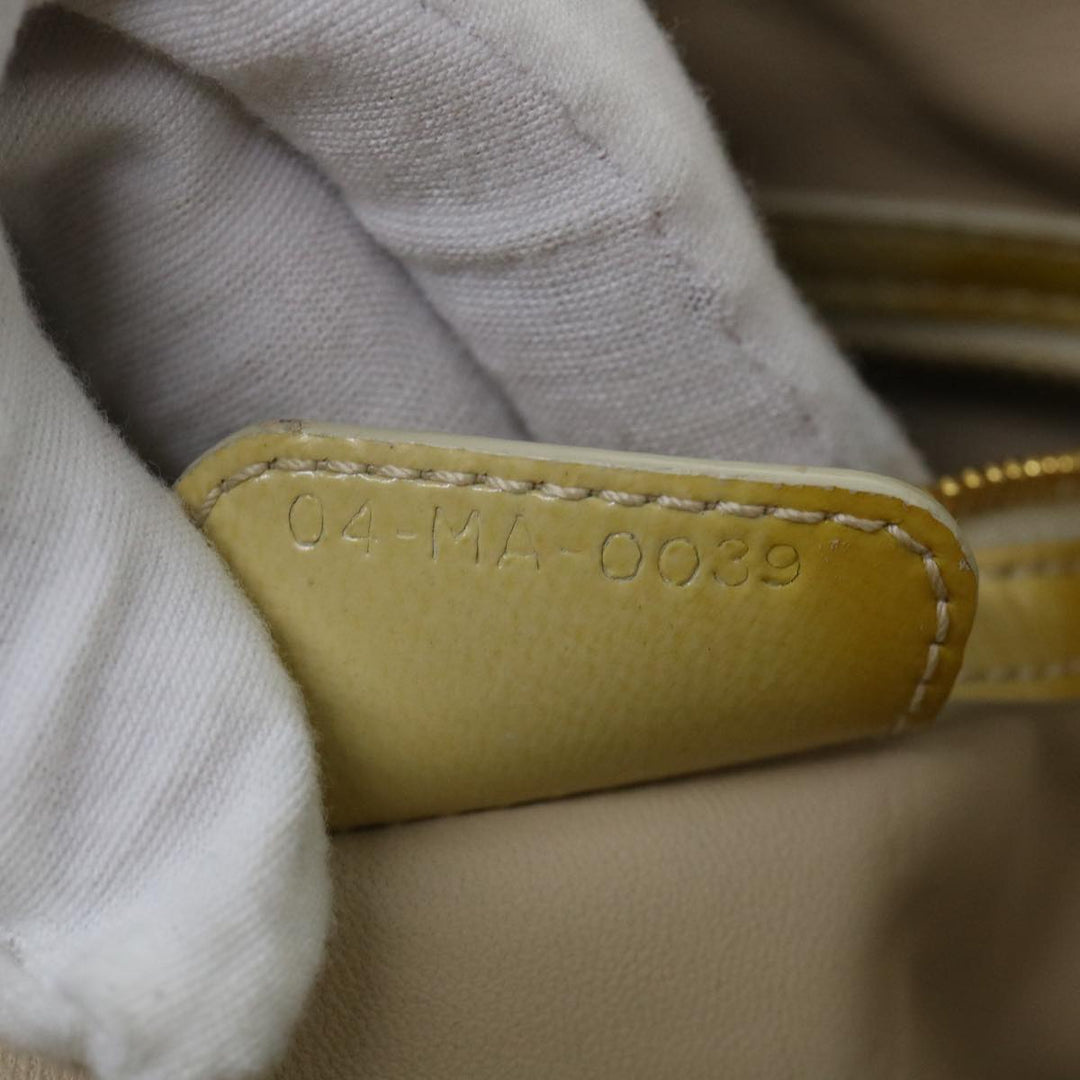 CHRISTIAN Top quality Dior Lady Top quality Dior Canage Chain Tote Bag Patent leather Yellow Auth 54827