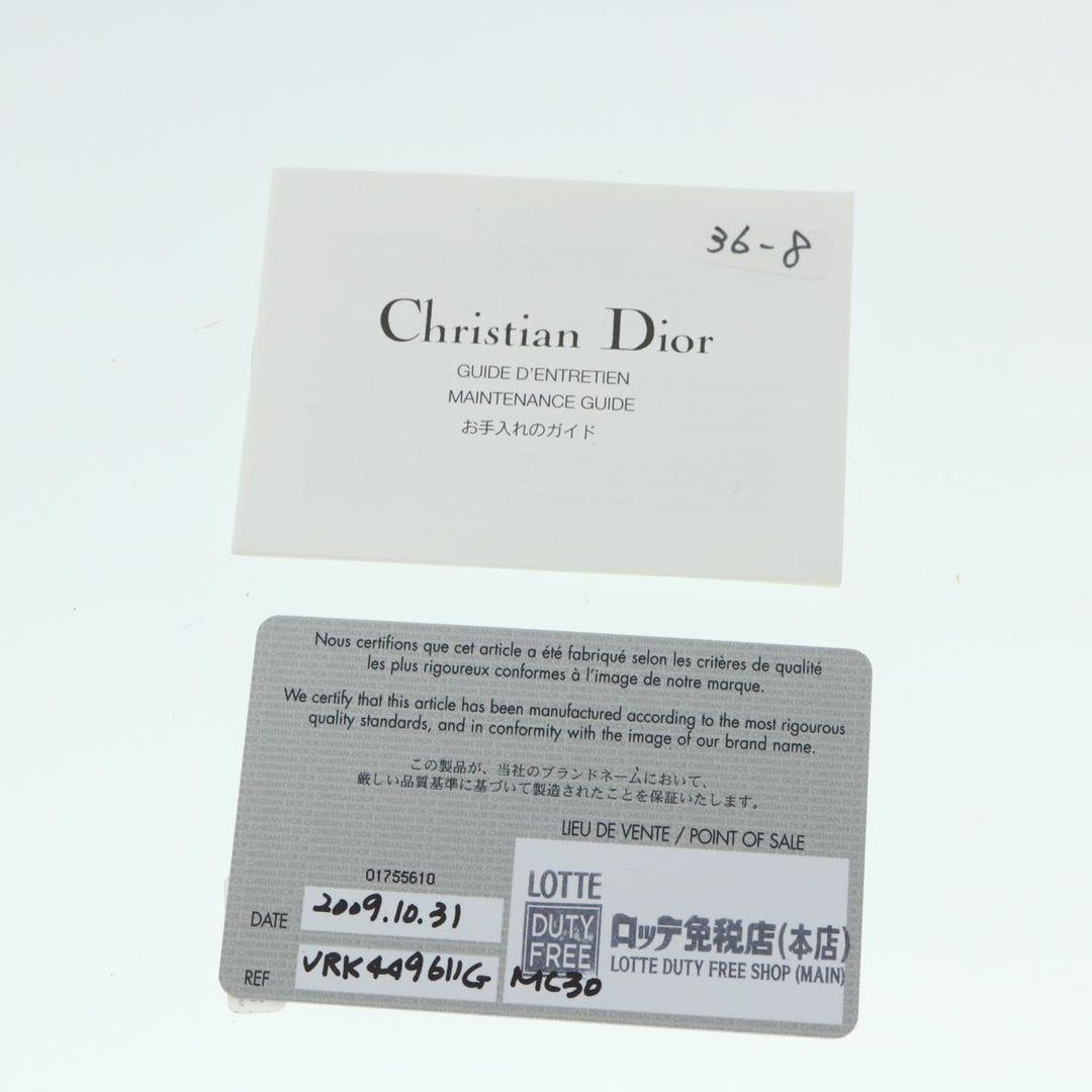 CHRISTIAN Dior Lady Dior Canage Chain Tote Bag Patent leather Yellow Auth 54827