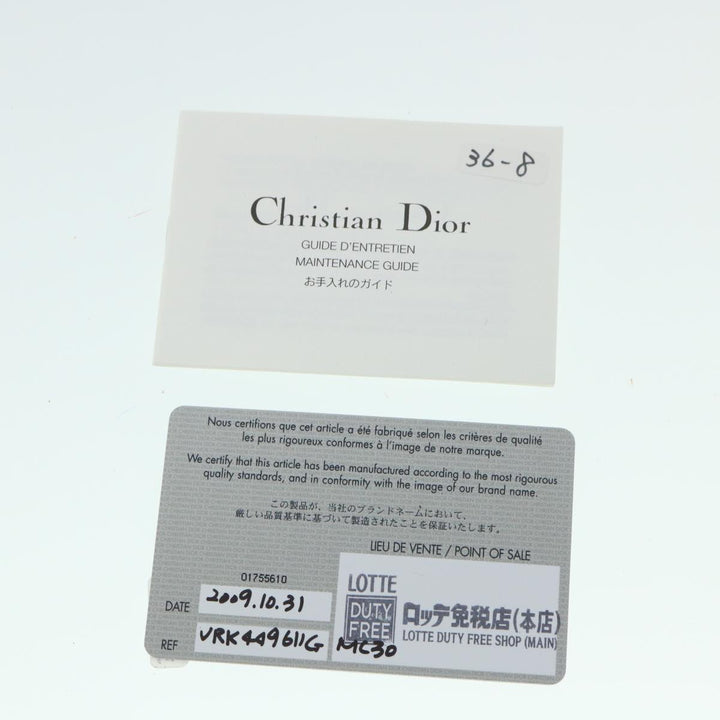 CHRISTIAN Dior Lady Dior Canage Chain Tote Bag Patent leather Yellow Auth 54827