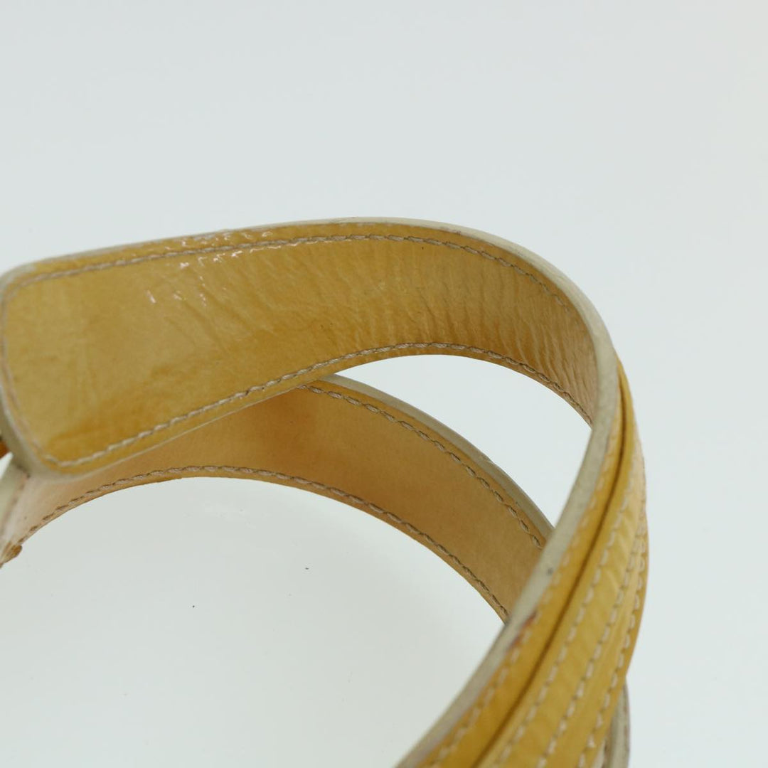 CHRISTIAN Dior Lady Dior Canage Chain Tote Bag Patent leather Yellow Auth 54827