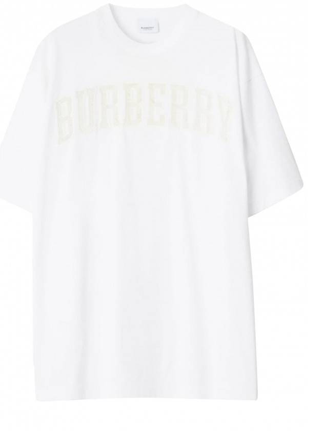 Burberry Lace Logo Cotton Oversized Short Sleeve T-Shirt White
