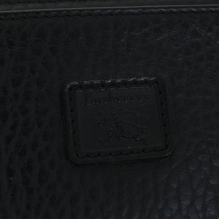 BURBERRYSs Clutch Bag Leather Black Auth 54893