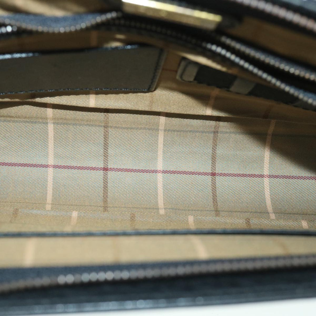 BURBERRYSs Clutch Bag Leather Black Auth 54893