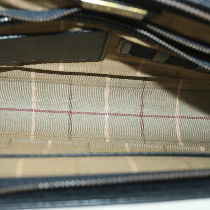 BURBERRYSs Clutch Bag Leather Black Auth 54893