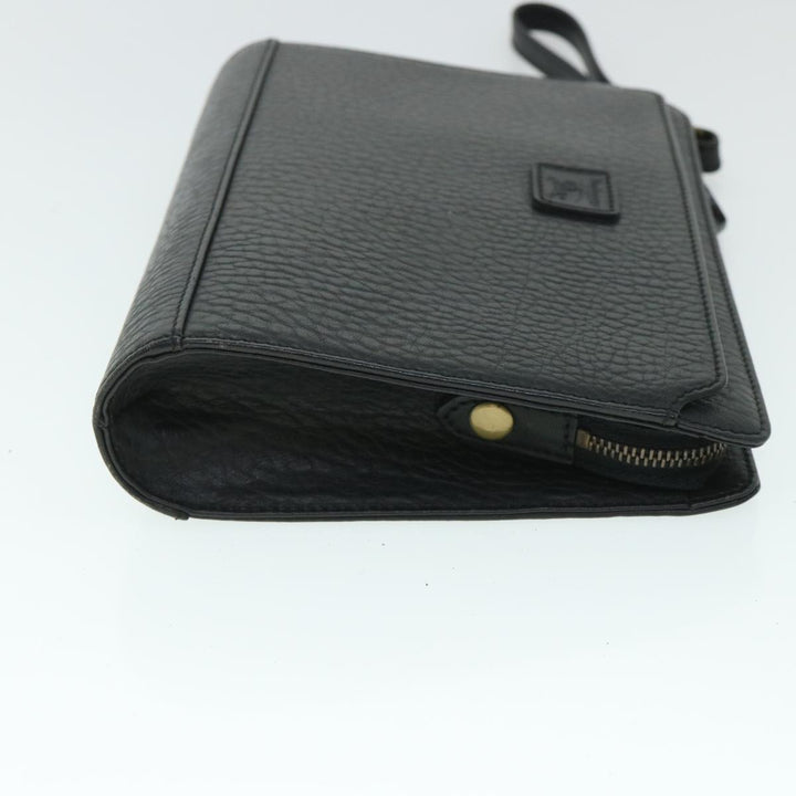 BURBERRYSs Clutch Bag Leather Black Auth 54893