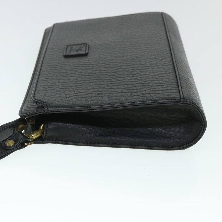 BURBERRYSs Clutch Bag Leather Black Auth 54893