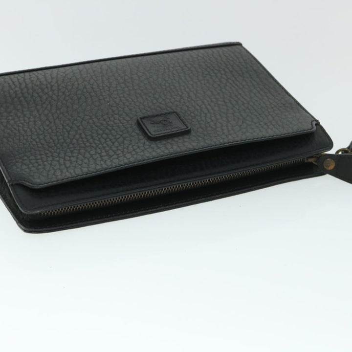 BURBERRYSs Clutch Bag Leather Black Auth 54893