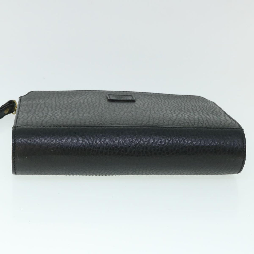 BURBERRYSs Clutch Bag Leather Black Auth 54893