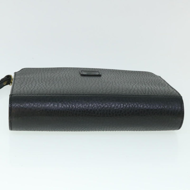 BURBERRYSs Clutch Bag Leather Black Auth 54893
