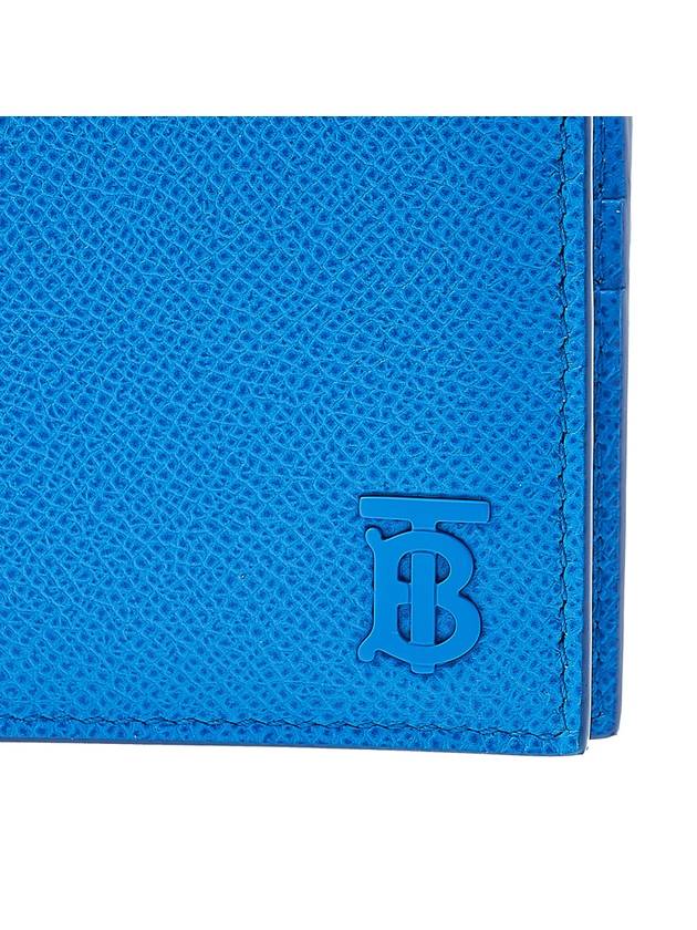 Burberry TB Logo Bifold Grainy Leather Half Wallet Vivid Blue