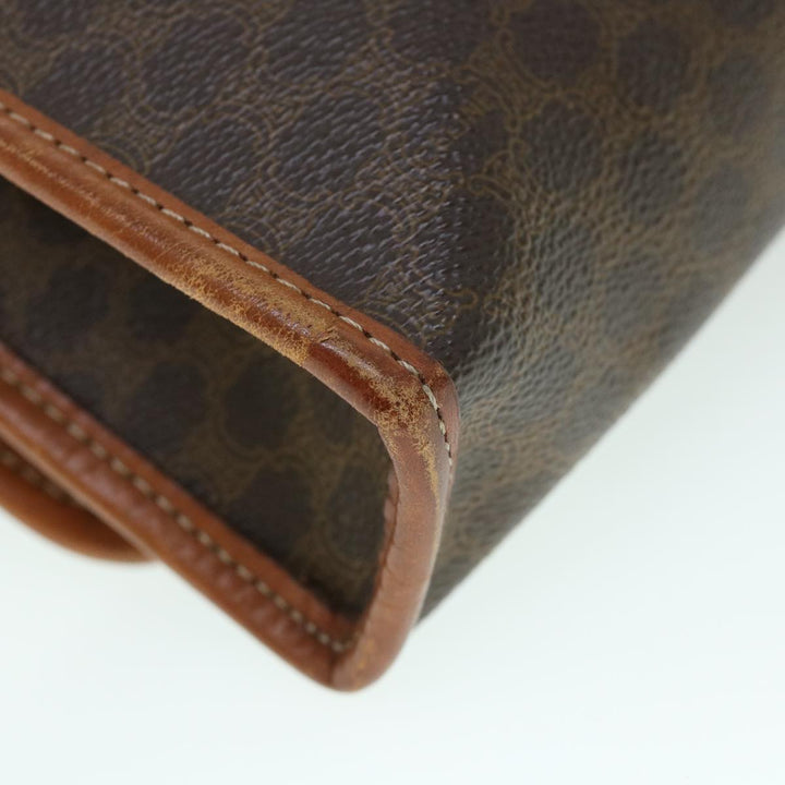 Celine Macadam Canvas Shoulder Bag PVC Leather Brown  54954