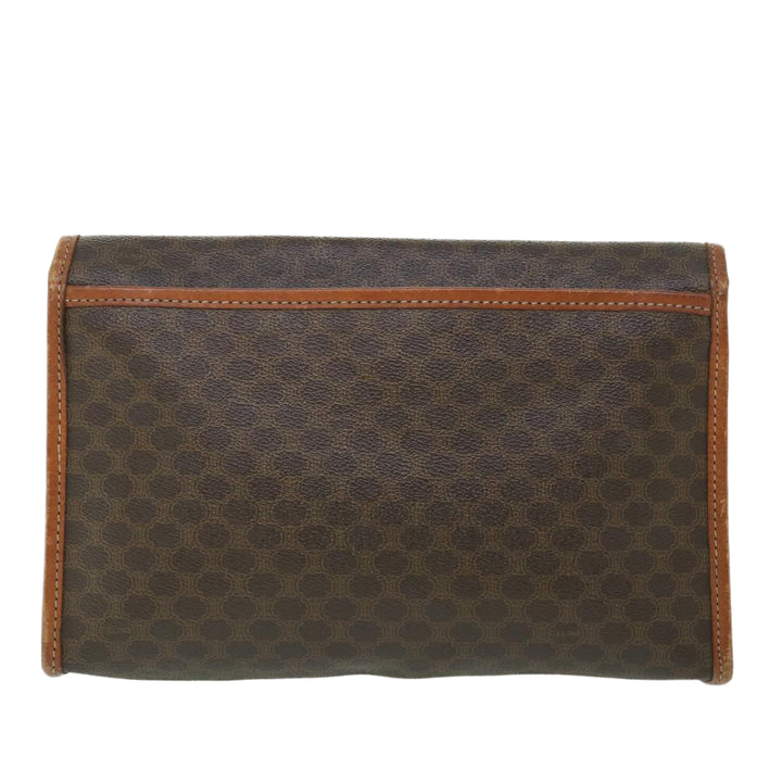 Celine Macadam Canvas Shoulder Bag PVC Leather Brown  54954