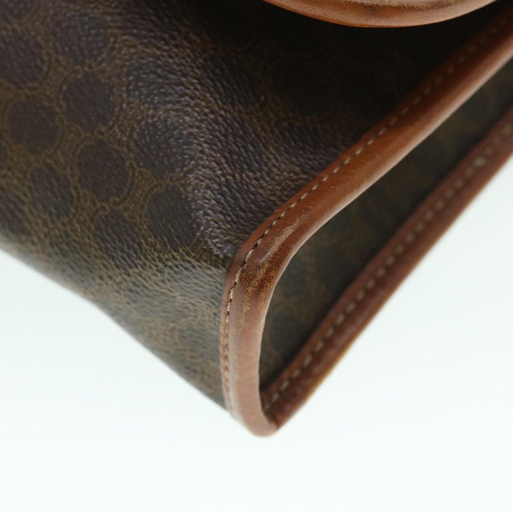 Celine Macadam Canvas Shoulder Bag PVC Leather Brown  54954