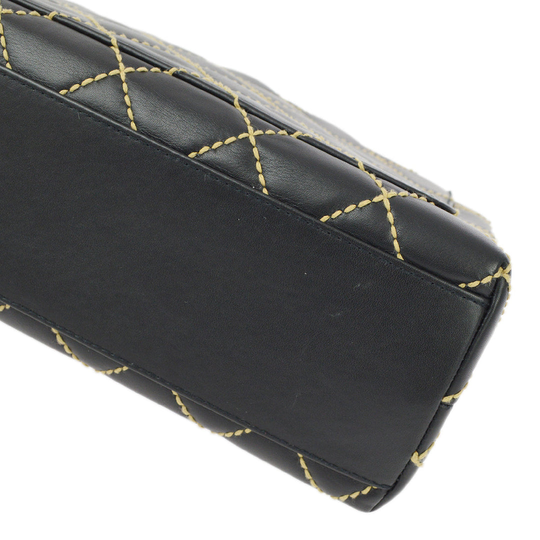 Top Quality Chanel Black Calfskin Wild Stitch Handbag